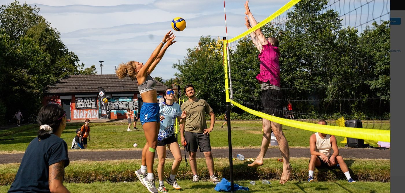 Volleyball action shot at the GOVC x Pink Kelpie tournament